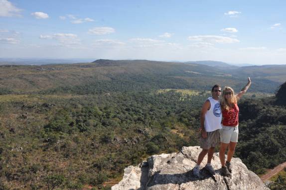 Com o Chico, no alto do 'Pai', no Parque dos Pirineus, em Pirenópolis - GO